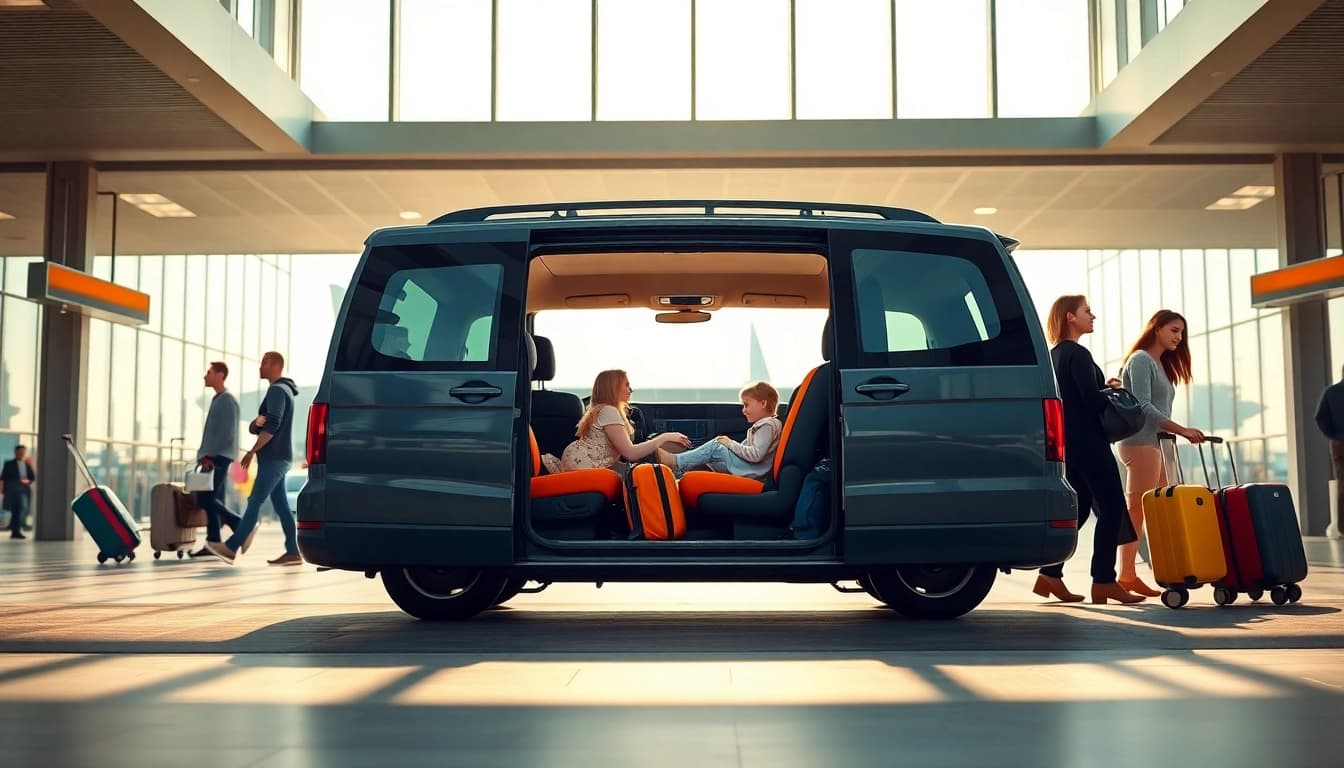 Private luxurious minivan for disney paris airport transfer at Charles de Gaulle Airport.