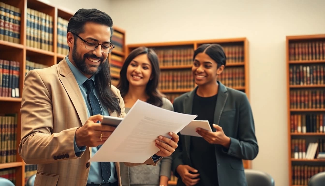 Understanding how alimony is calculated in NY? A legal professional guides a couple with documents.