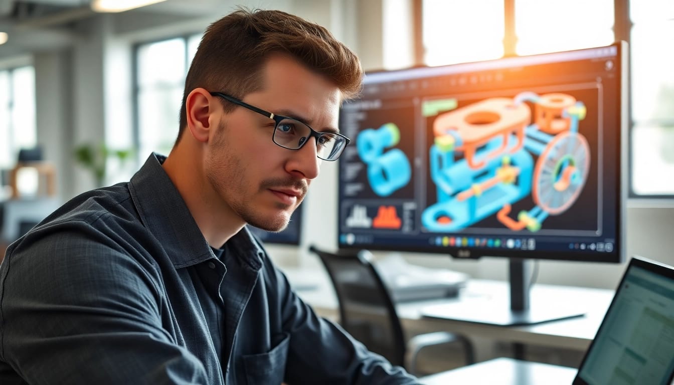 Engineer working on Plant 3D spools generation highlighting spools in a bright, focused workspace.