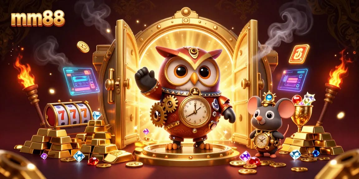 Experience thrilling jackpot action at mm88 with vibrant slots and treasures amid a dynamic casino scene.