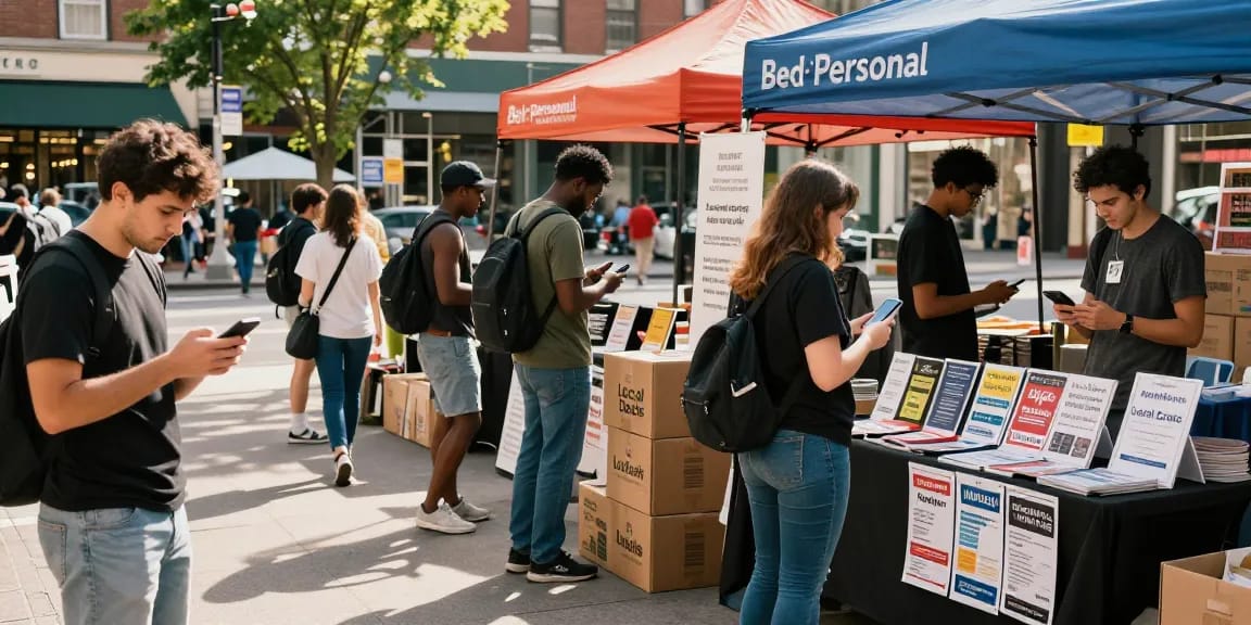 BedPersonal local classifieds directory scene with people engaged in community activities.