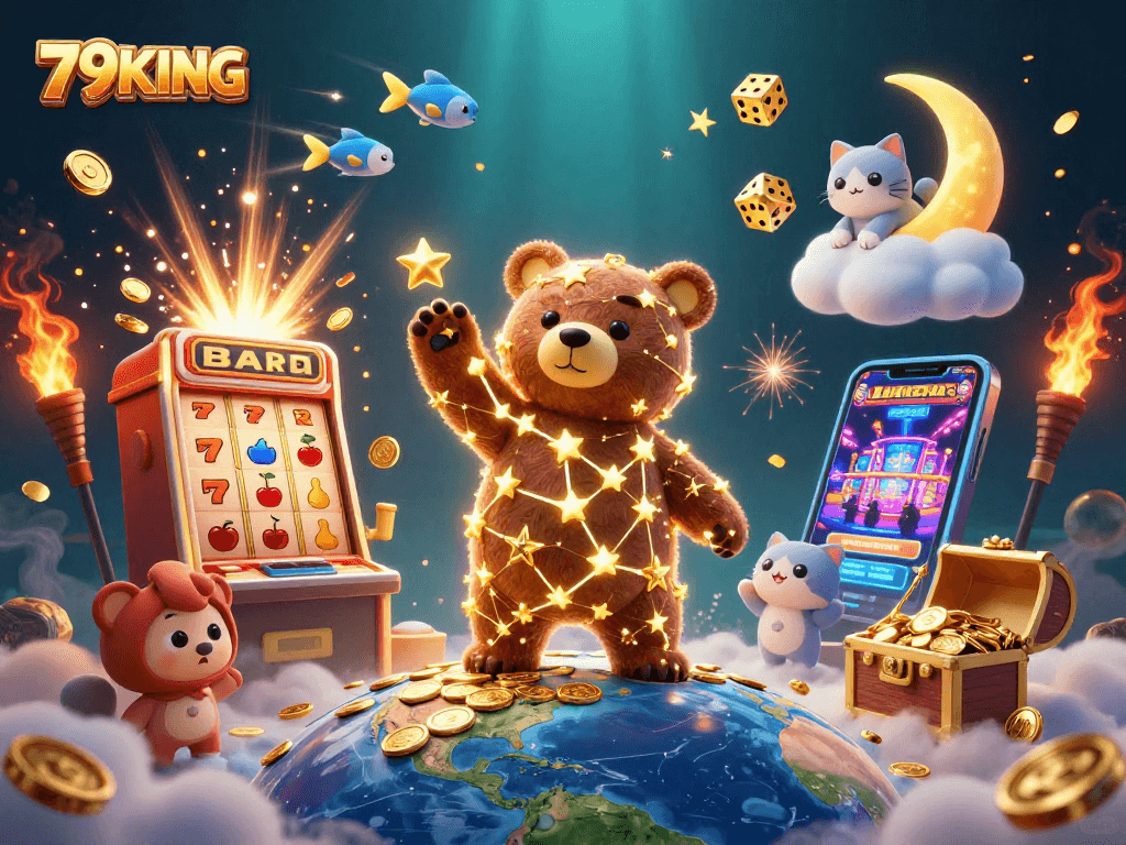 Experience thrilling gameplay with the 79KING slot machine explosion of coins and vivid casino elements.
