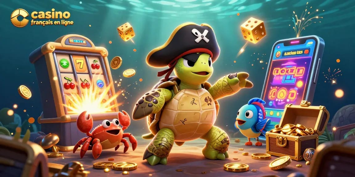 Vivez l'excitation des jeux de casino français en ligne avec nos personnages marins et des machines à sous colorées.