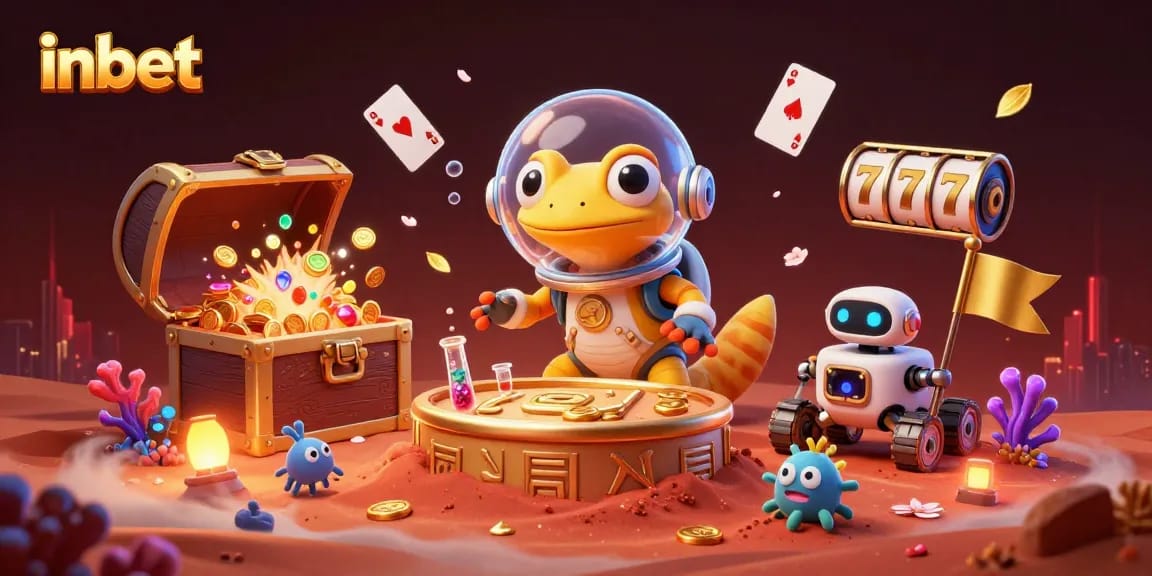 Experience thrilling inbet action with a Martian gecko uncovering a hidden casino!