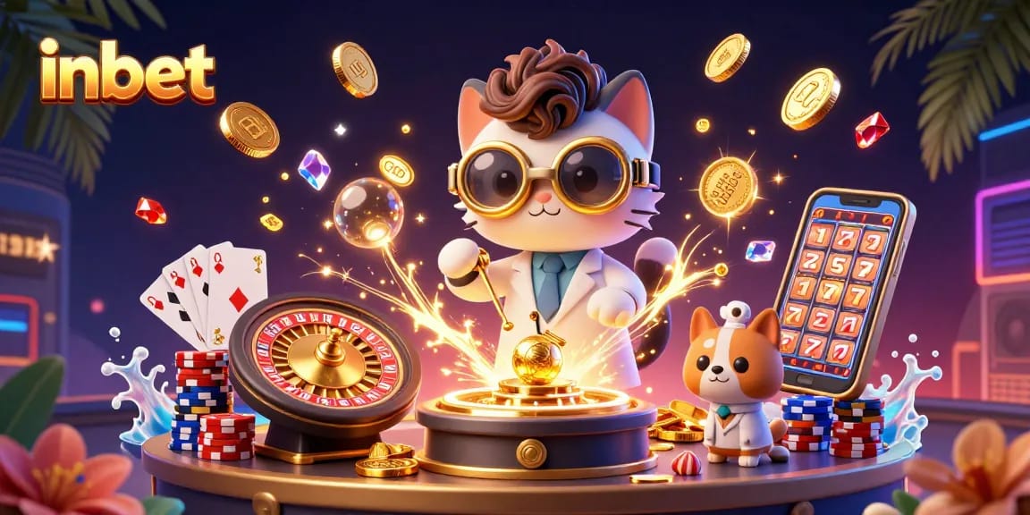 Experience thrilling gameplay at inbet with dynamic 3D casino scenes filled with winning elements.