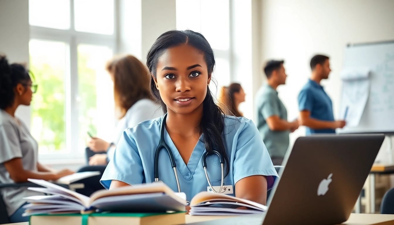 Engaged nursing student participating in a collaborative NGN NCLEX review Houston session focused on exam preparation.