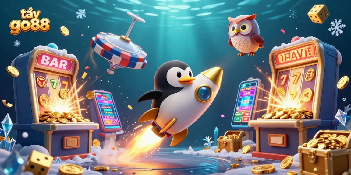 Engage with exciting slots and games at tải go88 through a vivid 3D space adventure illustration.