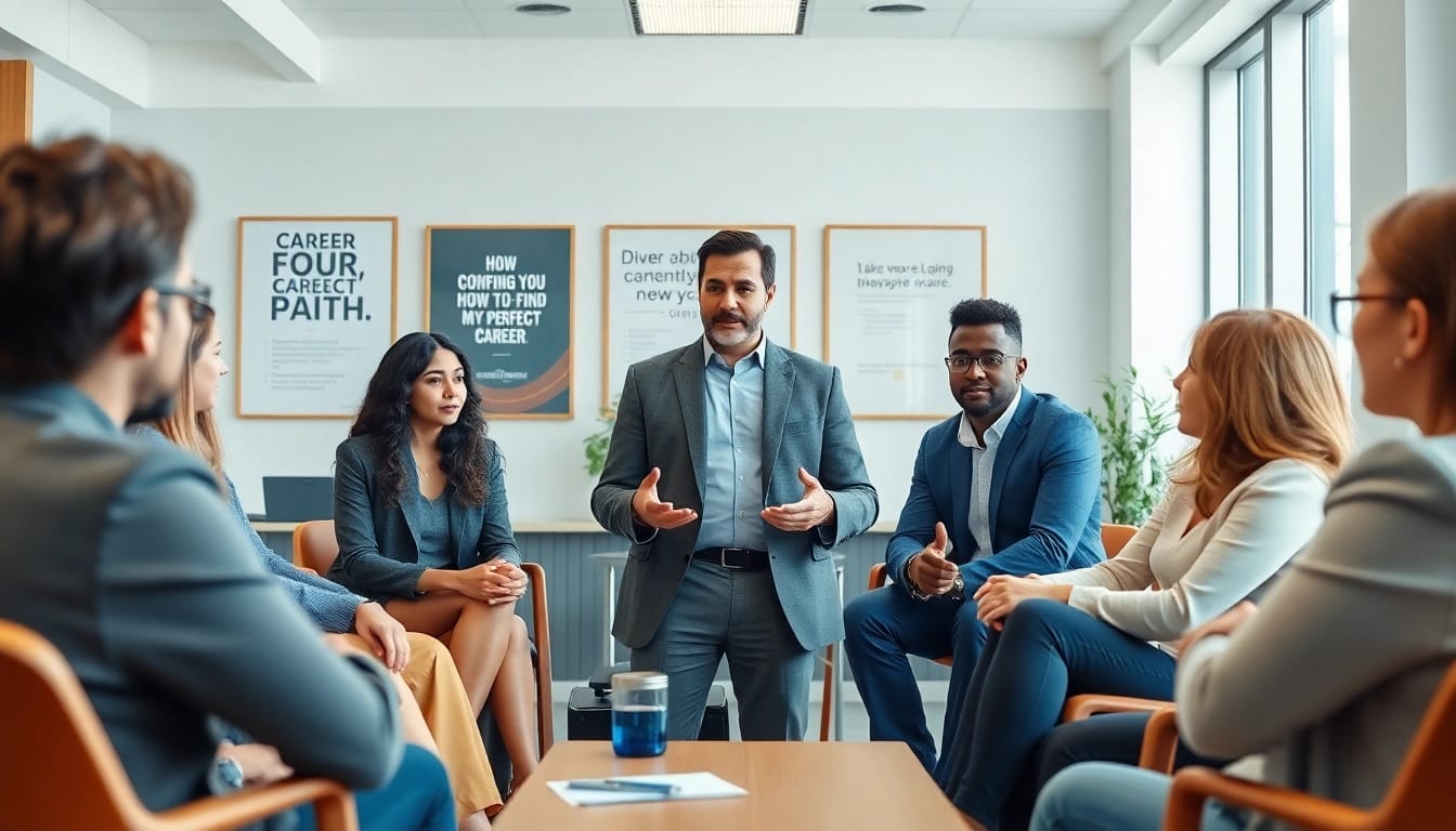 Engaging session on how to find my perfect career with diverse participants discussing options.