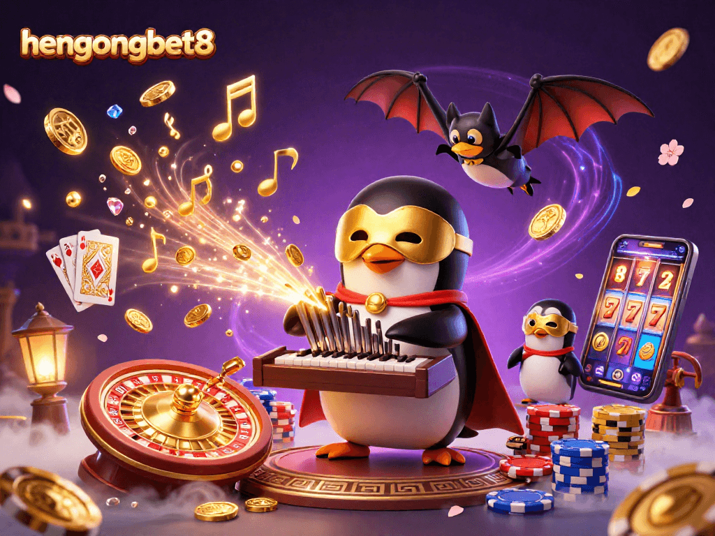 Experience the enchanting gaming world at hengongbet8 with a thrilling 3D casino illustration.
