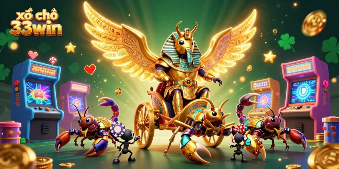 Play exciting xổ số 33win lottery for thrilling prizes with vivid 3D illustration scene!