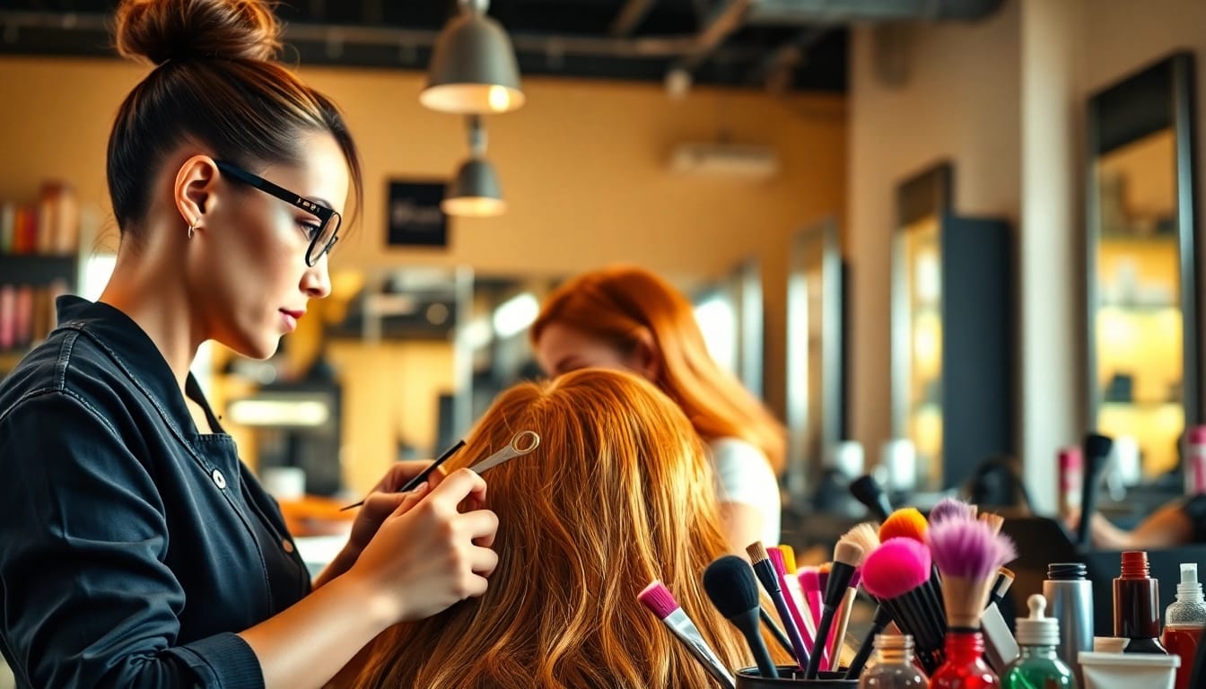 Apply stunning styles from award winning hair stylists in a vibrant salon.