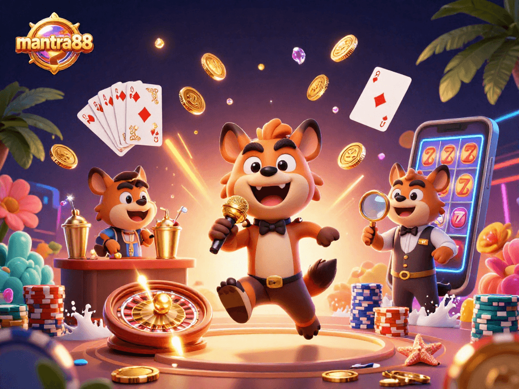 Win big with mantra88 at this lively casino scene filled with laughter and action.