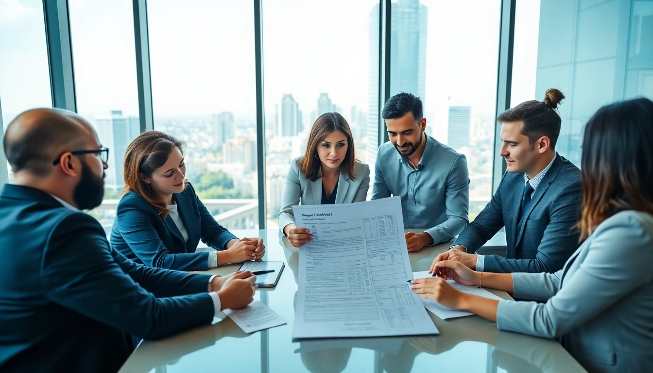 View a team explaining deemed contracts in business electricity during a meeting in a modern office.
