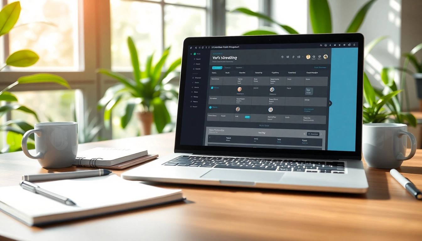 Showcasing the best AI scheduling assistant on a laptop in a bright workspace.