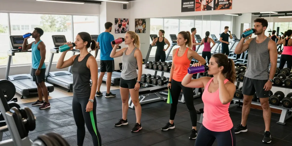 Group of fitness enthusiasts working out at the gym, representing Akra Labs Steroidshop products in a vibrant, motivating environment.
