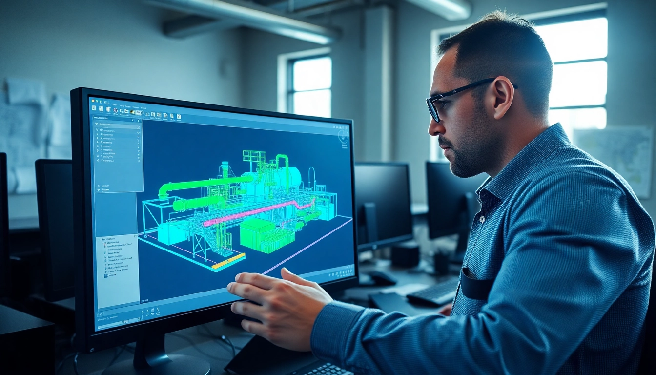 Analyzing Plant 3D spools generation workflow on computer in a bright office setup.