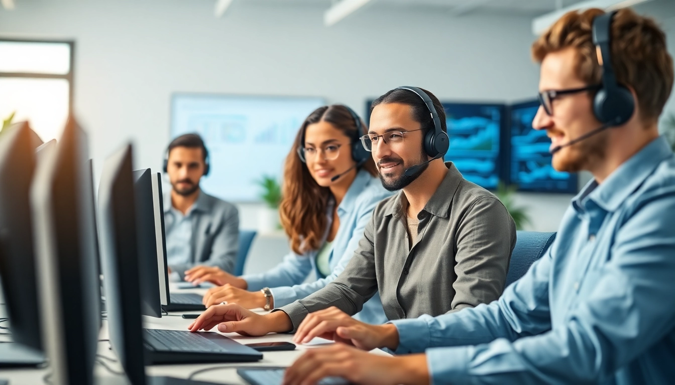 Engaged IT support team showcasing business it support services in a modern office setting.