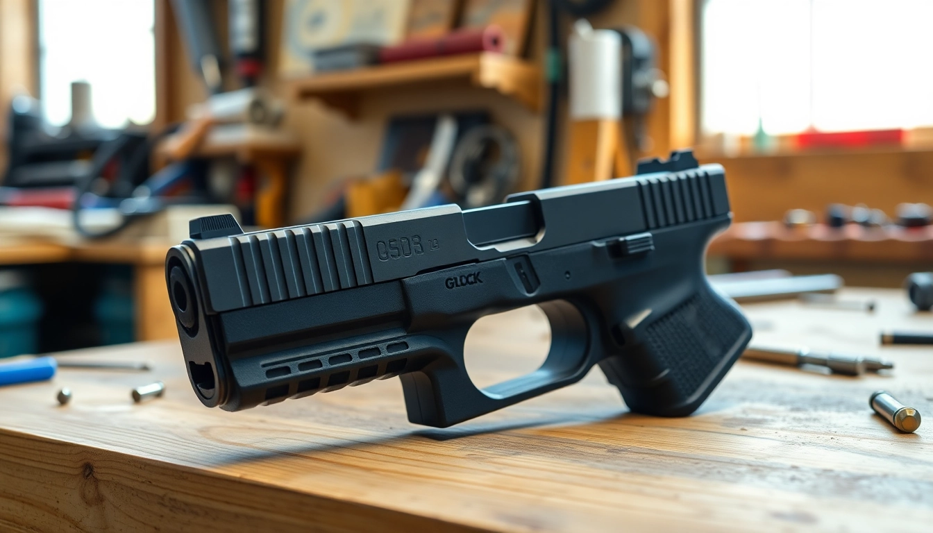 Examine the glock 17 slide OEM displaying precision engineering and craftsmanship.