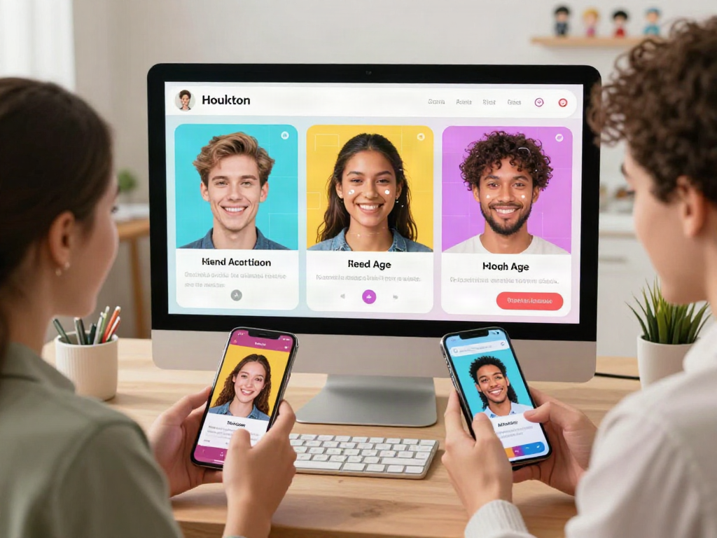 Users engaging with the how old do I look age estimator app on their smartphones, showcasing AI technology.