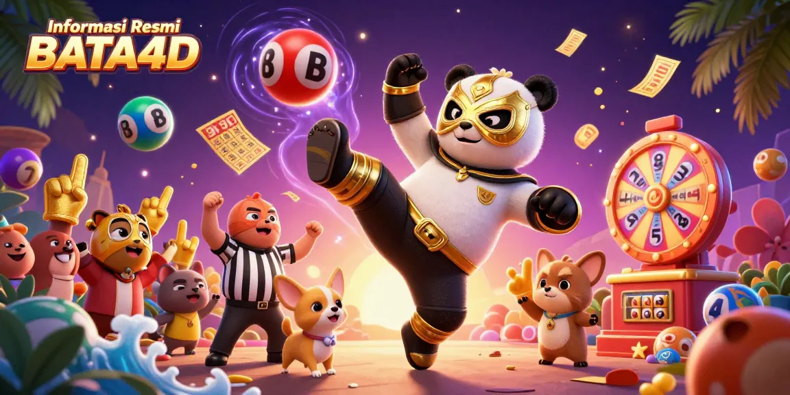 Engage with Informasi Resmi BATA4D through vibrant lottery action in this colorful scene.