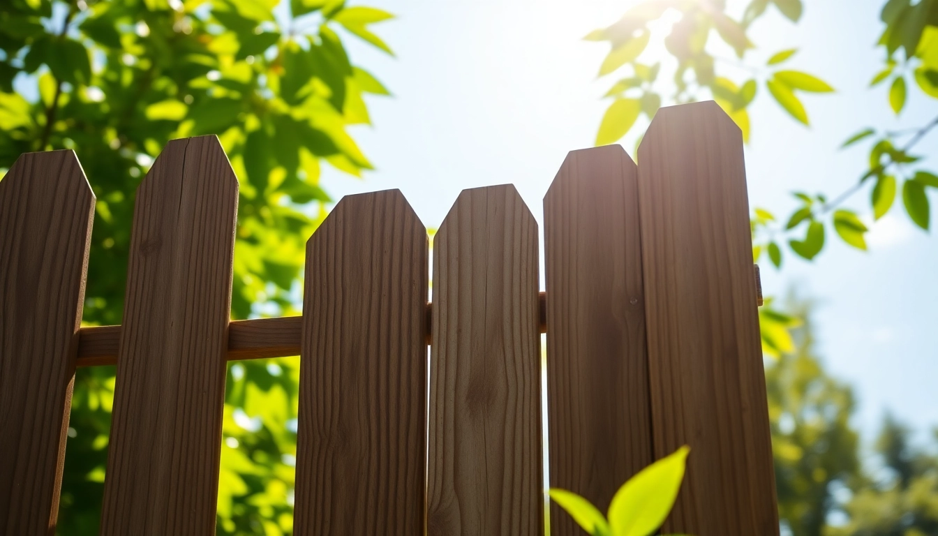 Engage in efficient Fence Cleaning, showcasing a freshly washed wooden fence surrounded by greenery.