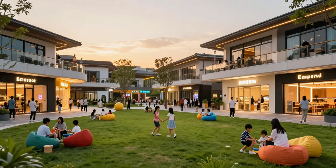 MANTRA88 entertainment complex at www.mgoldproperties.com filled with families enjoying vibrant outdoor activities.