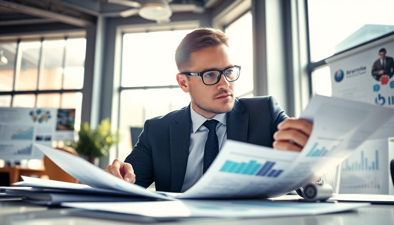 B2B mystery Shopping professional evaluating customer experience in a modern office setting.