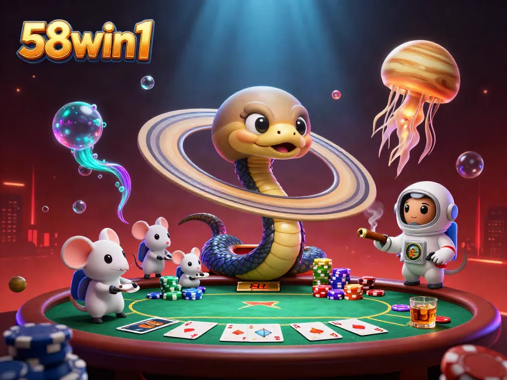 Place bets on unique roulette segments with 58win1 and experience animated cosmic gambling.