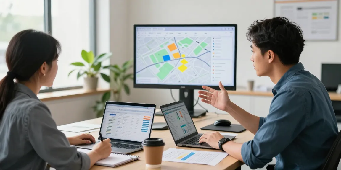 Operators discussing strategies while utilizing an AI receptionist for small business in a modern workspace.